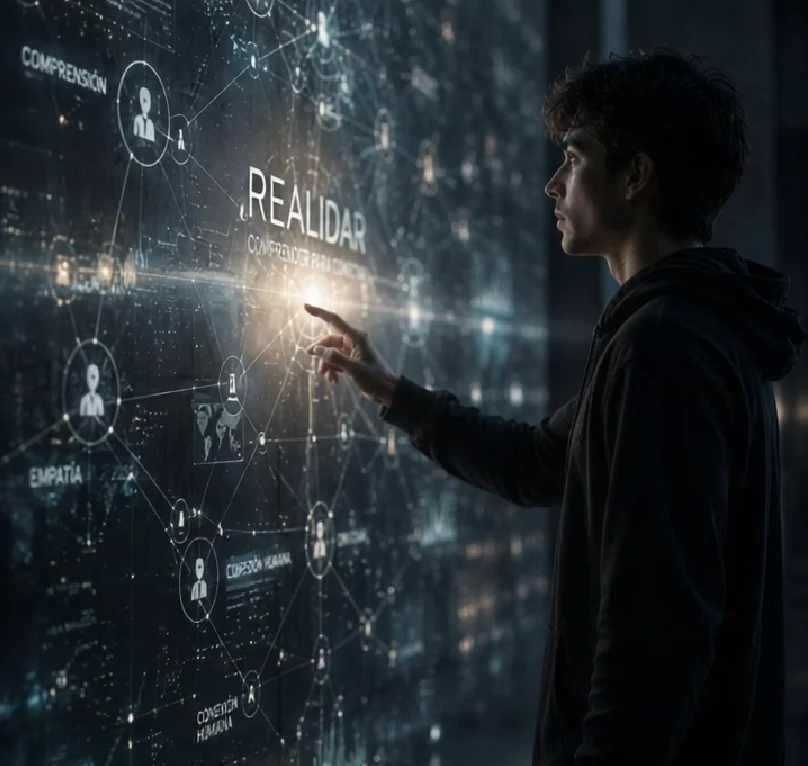 Persona interactuando con una interfaz digital de REALIDAR